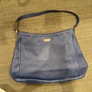 Kate Spade blue pebbled leather shoulder bag.